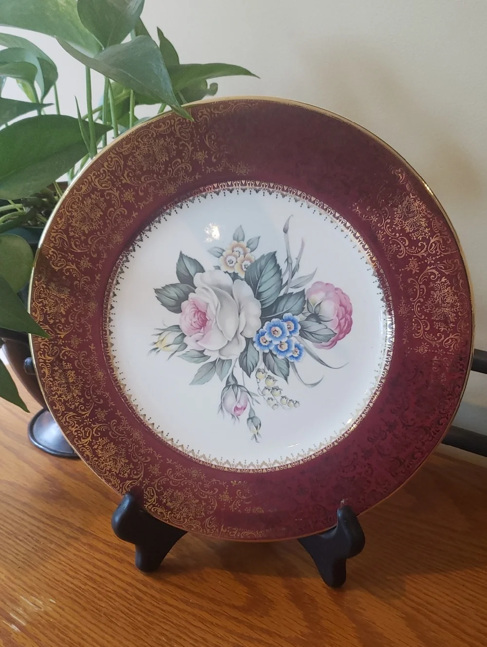 Vtg Imperial By Salem China Co Service Plate - Gold Trim